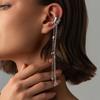 Fashion Long Metal Bead Chain Tassel Fake Piercing Clip Earrings for Women Personalized Ear Cuff Buckle Clip Trendy Jewelry Gift