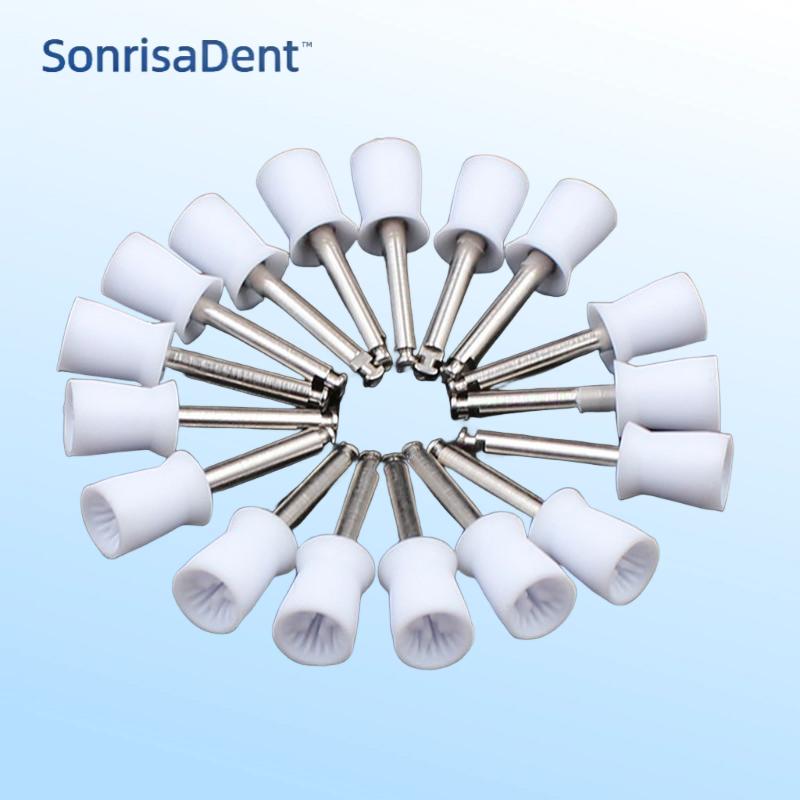 100Pcs/Box Dental Treatment Brush Prevention Brush Polishing Polisher Disposable Pointed Cup Head Brush Head Dental