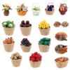 1:12 Mini Simulation Artificial Fruits Vegetables Doll House Furniture Decor Bamboo Basket Miniature Accessory For Children Kids