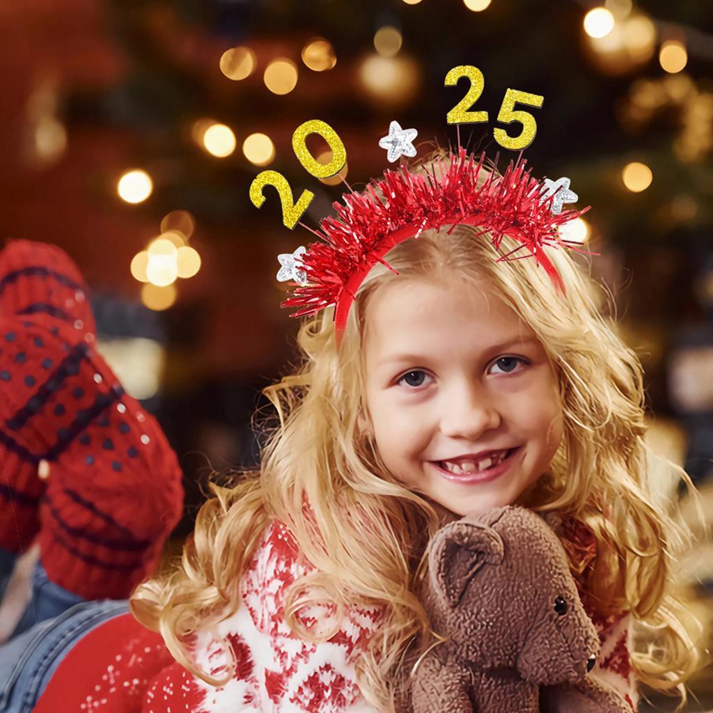 Christmas Headbands For Kids Happy New Year Headwear 5 Pieces Christmas Hair Accessories For Family Gathering Party Decor Bar