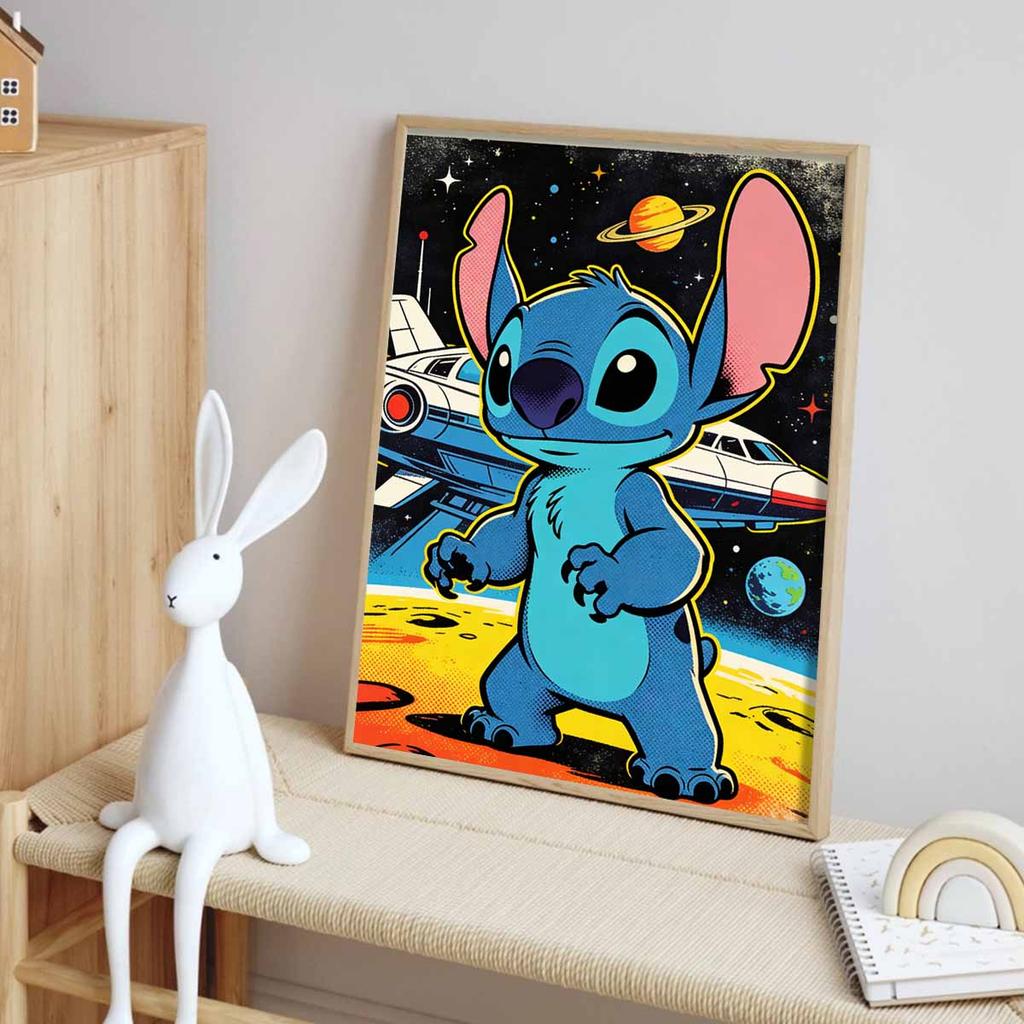 Disney Stitch Space Adventure Diamond Painting Kit 5D DIY Diamond Art Home Bedroom Wall Decor
