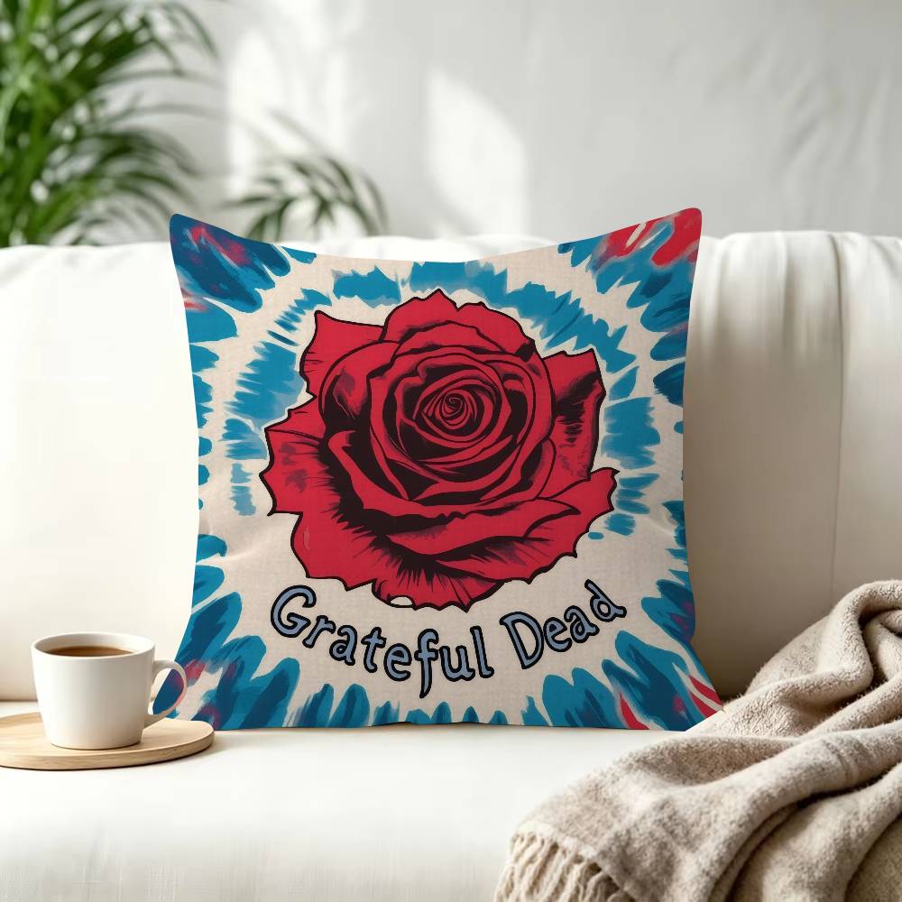 Album GGrateful DDead Band Cushion Cover Pillowcase Upholstery Sofa Throw Pillow Home Decor Pillowcas