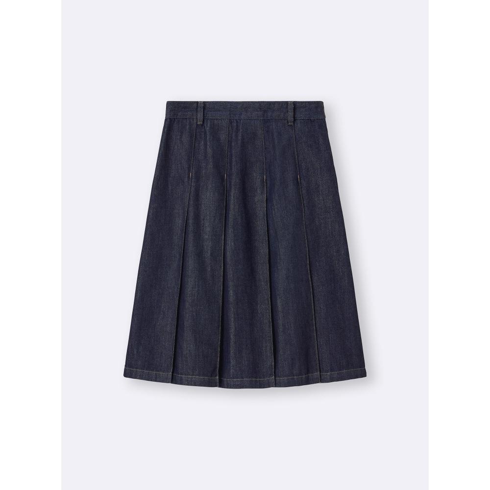 GU by Uniqlo Light Denim Pleated Skirt