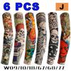 6 KS Tetovací rukáv pro muže ženy Rukáv proti spálení sluncem Elastický Venkovní Noční klub Cyklistika Kryt na ruku Párty Cyklistika Tetovací rukáv