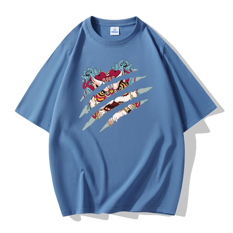 Opera Mask Pattern Men's Short Sleeves Loose Tee 100% Cotton T-shirt Large Size