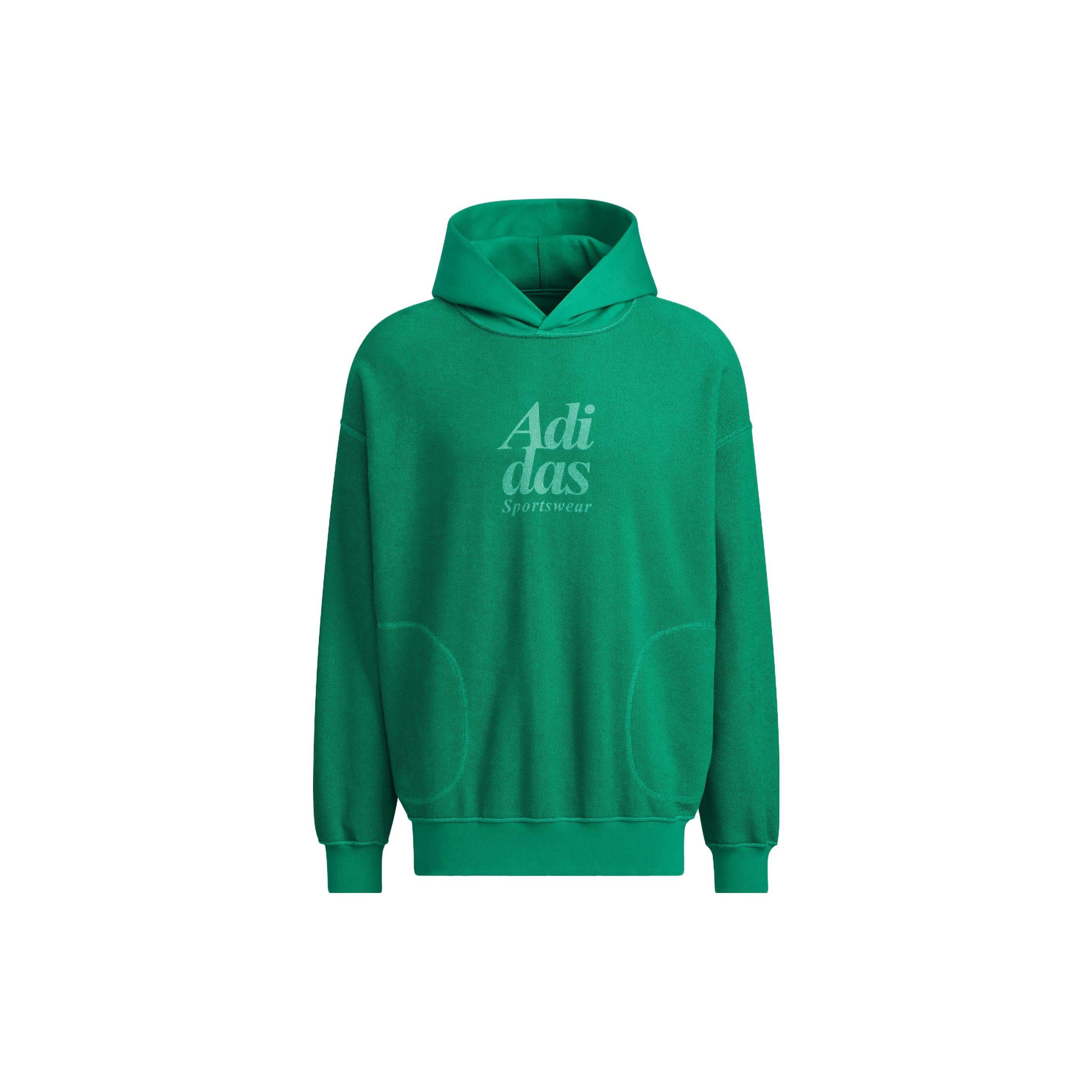 adidas Unisex Reversible Hooded Sweatshirt Green IZ1617 XL