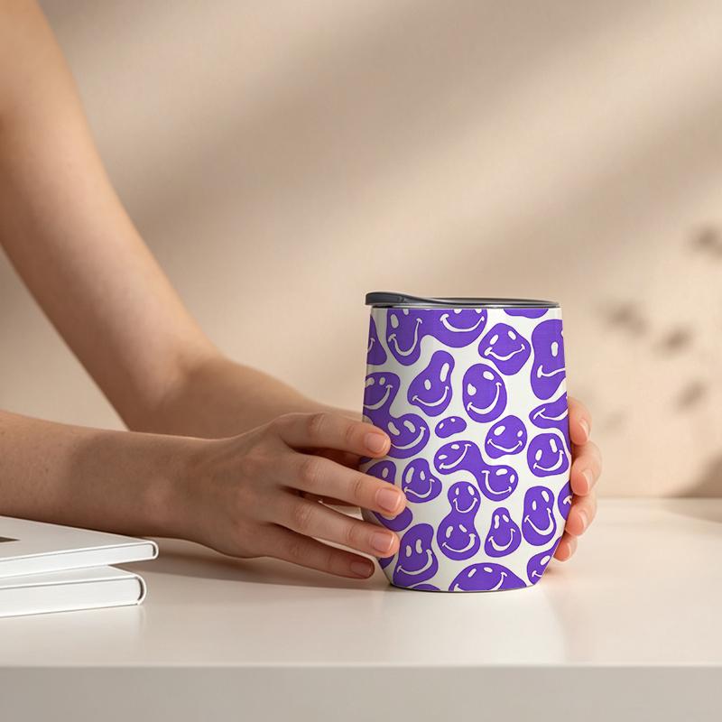 Eggshell Cup 355ml Twisted Smiley Element Travel Cup Egg Shaped Insulated Cup Insulated Water Cup 12oz Eggshell Insulated Cup Eggshell Cup 355ml