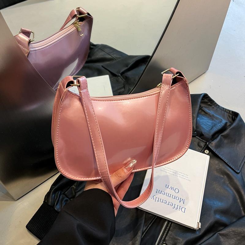 

Новая конфетно-цветная сумка под мышкой, простая ретро-сумочка, трендовая сумка, женская сумка через плечо розовый