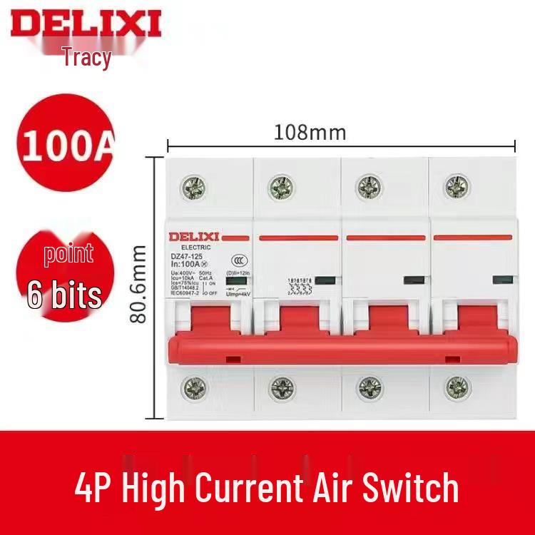 Delixi DZ47 Miniature Circuit Breaker: 1P/2P/3P/4P, 220V Single-Phase To 380V Three-Phase Air Switch for Household Use.