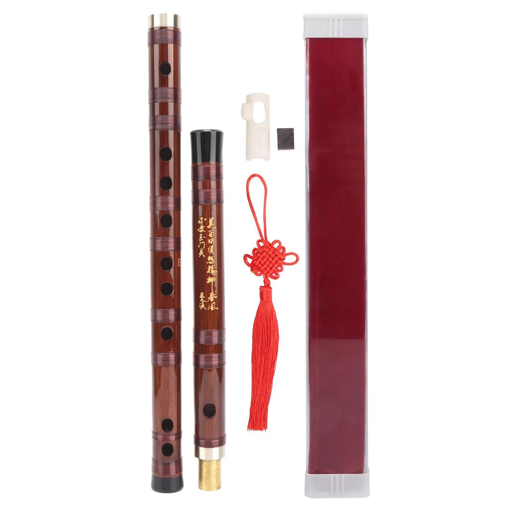 EKey Bamboo Flute Selected Dry Bitter Material Traditional Dizi Instrument Set ZD02