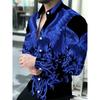Men's Black Golden Baroque Shirt / Double-Headed Eagle / Light Luxury Business Long Sleeve Lapel