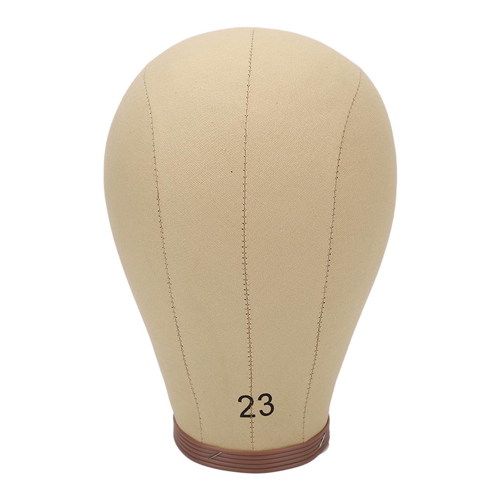 23in Cork Canvas Block Head Reusable Wig Head Display with Stand for Hairdressing Making Wigs