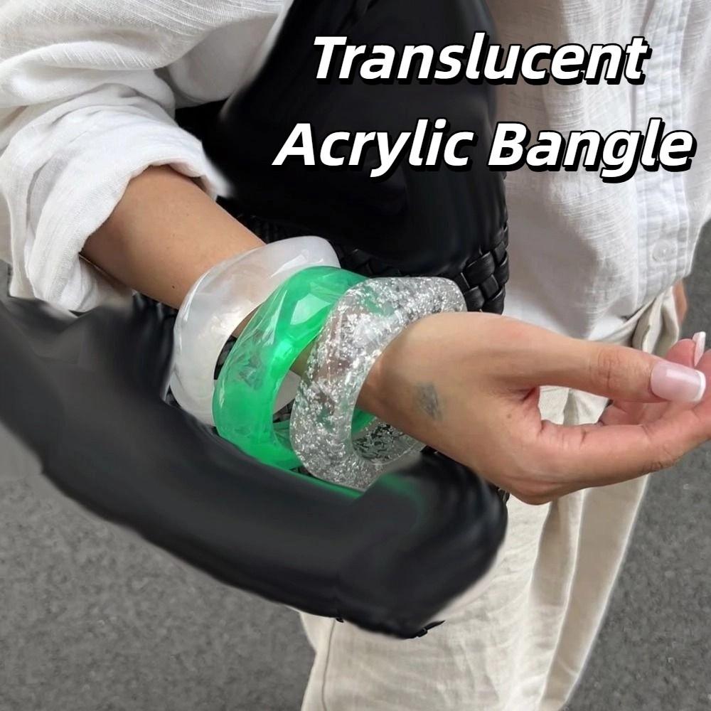 Bohemian Irregular Wide Bracelet Europe American Style Green Hand Ring  Decoration
