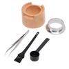 Coffee Capsule Refill Kit with 50pcs Aluminum Foil Seals Lids Spoon Brush Ring Clip Solid Wood