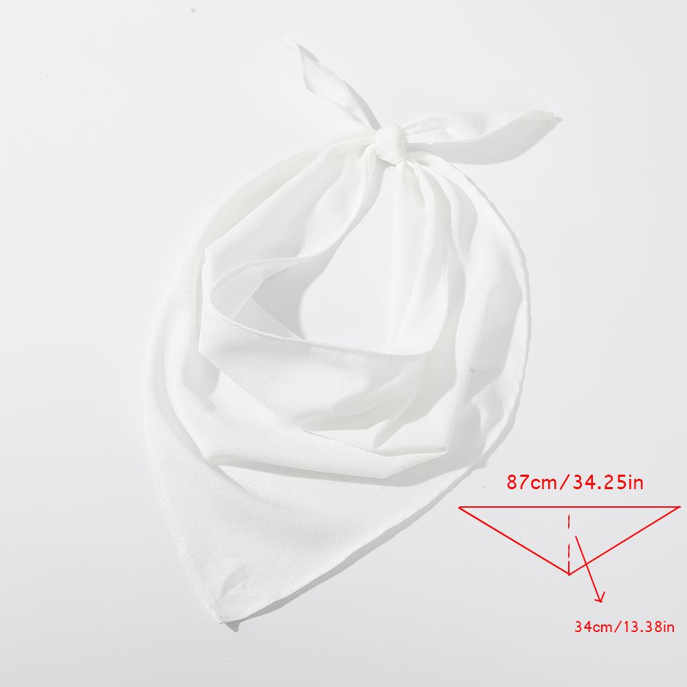 Foulard Uni Élégant Foulard Triangle Blanc Bandeaux pour Cheveux Bandeaux Turban pour Femmes Bandana Rétro Accessoires pour Cheveux