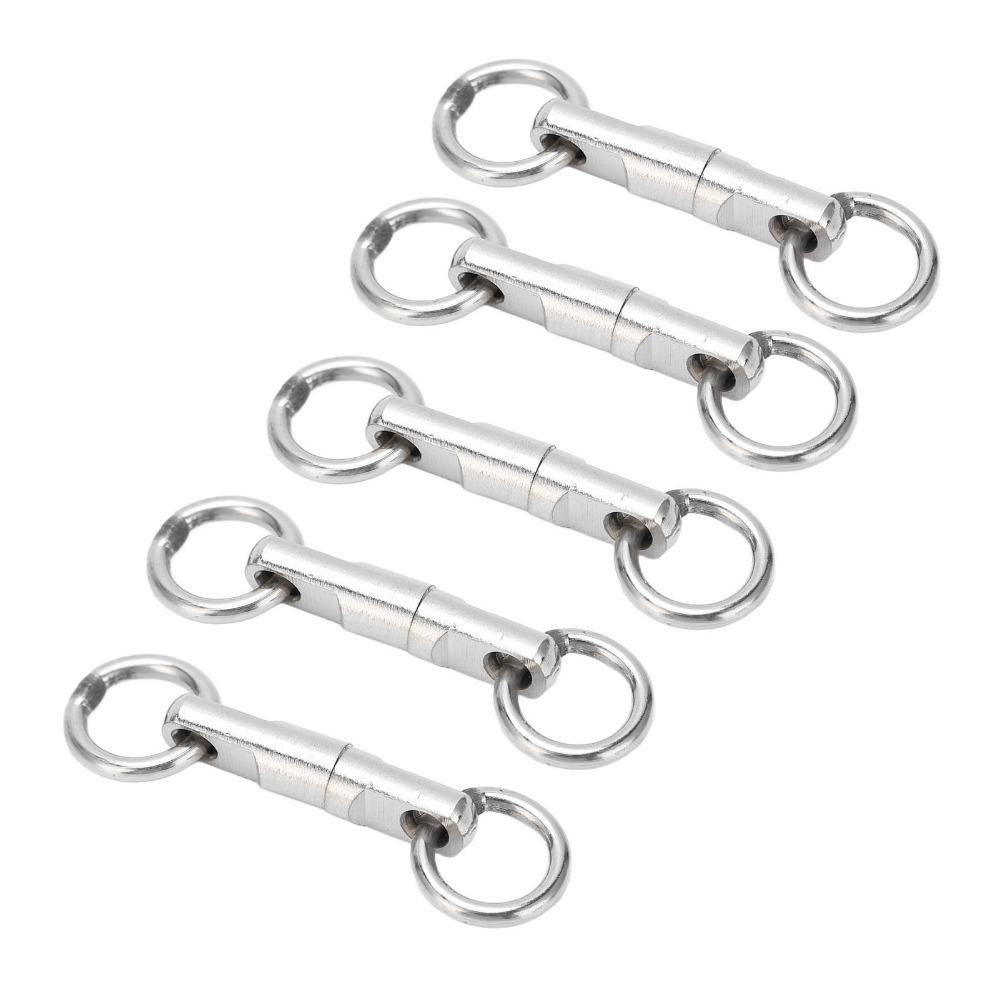 10PCS Column Fishing Ring Swivel 360 Degree Rotation Fishing Swivels  Saltwater Fishing