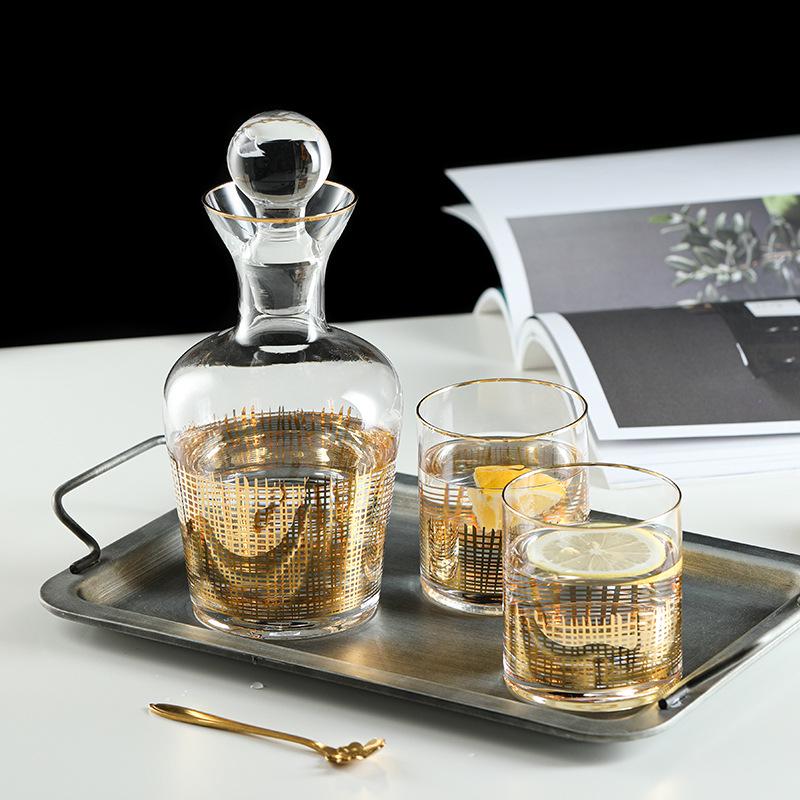 Light Luxury Glass Decanter and Barware Decor Set