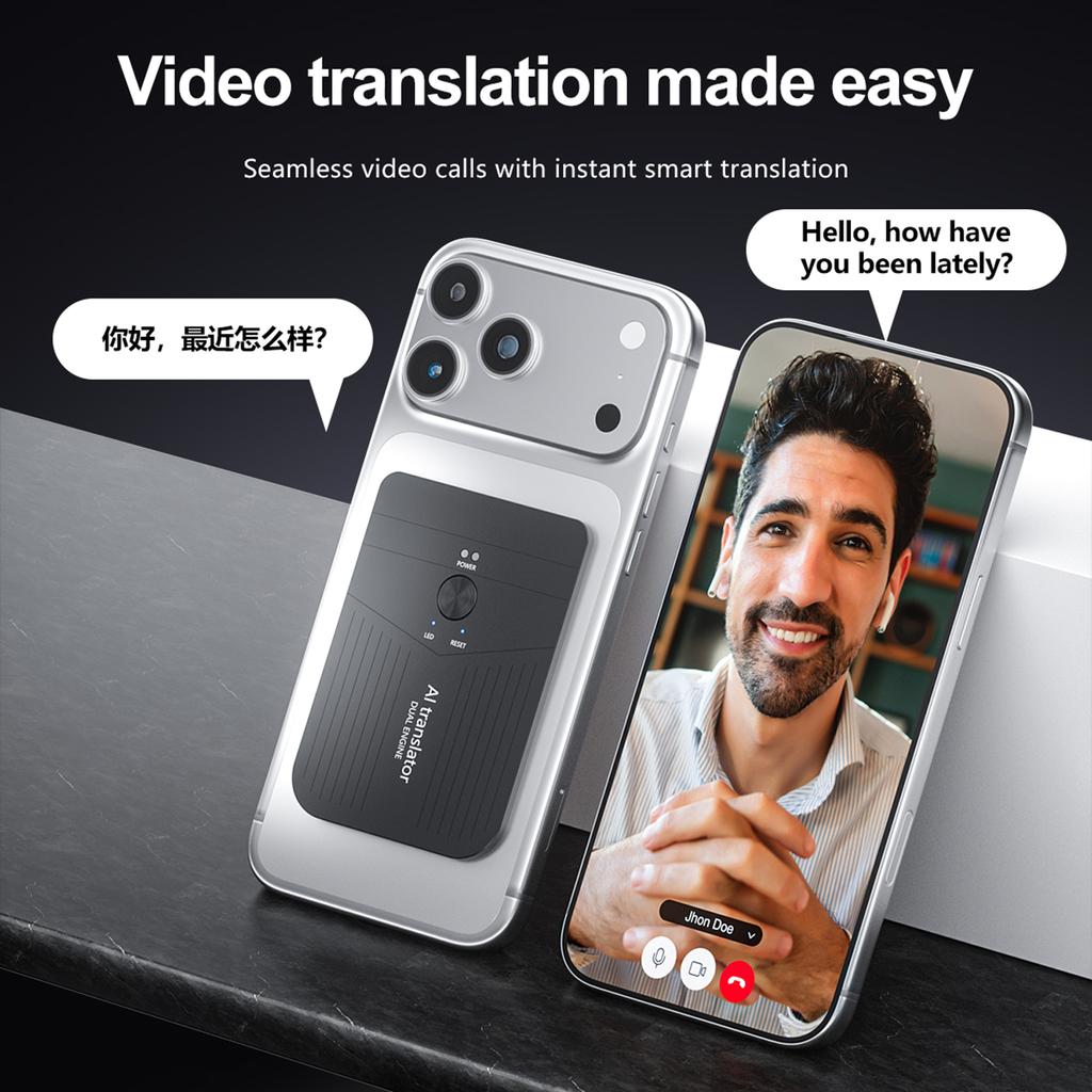 A18 BT5.0 AI Magnetic Translator Rechargeable Ultra-Thin Real-Time Translator Simultaneous 138 Languages for Business Meeting