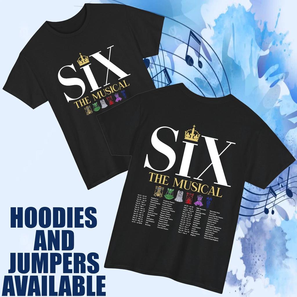 Six Musical Music Concert T-T-Shirt Queen Costume UK Tour Theatre Fan Gift Tee Top