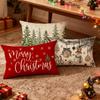 Merry Christmas Cushion Case Red Cushion Cover Throw Pillow Case Sofa Home Decorative Pillows Cover New Year Pillowcase Gift
