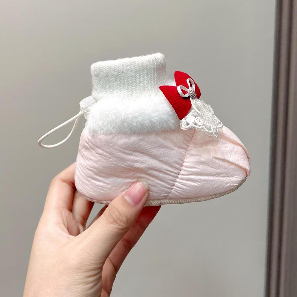 Autumn/Winter Soft Sole Baby Shoes & Socks, 0-6 Months, Non-Slip Velvet-Lined Princess Covers