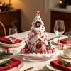 Sturdy Seasonal Shelf Decorations Winter Christmas Tree Cottage Table Decoration, Double Sided Acrylic Xmas Cabin Ornament Indoor Atmosphere