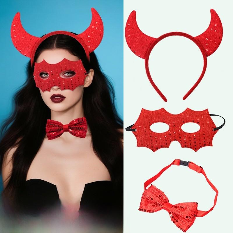 Anna Princess Halloween Costume Accessories With Plastic Devil Horn Headband For Cosplay Party