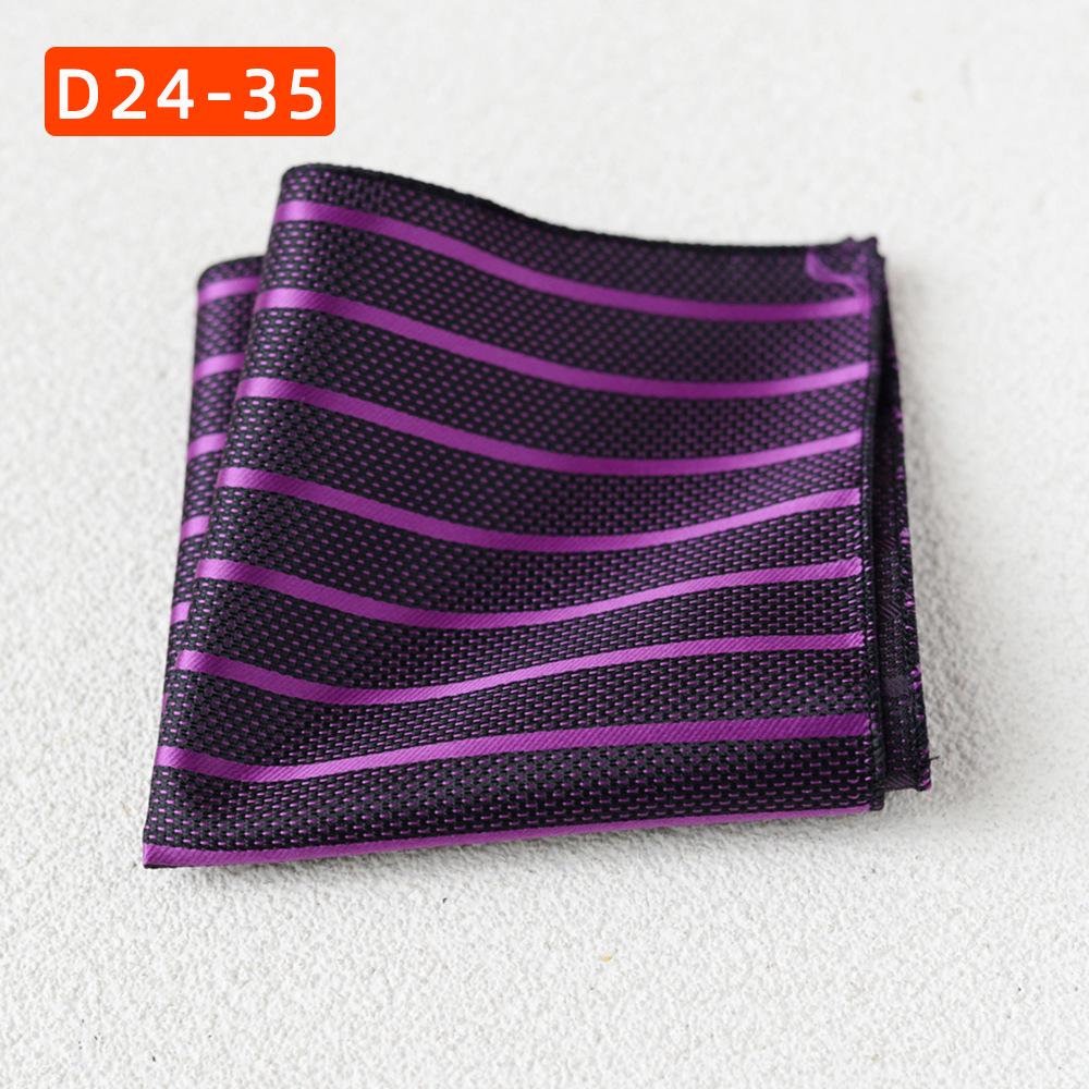 Striped Polyester Silk Pocket Square for Wedding or Business