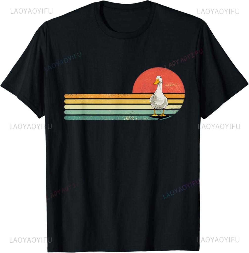 Duck Shirt Retro Style Farm Animal Duck Tshirt Duck Lover Tshirt Custom Printed Graphic T Shirts Unisexs Clothing Vintage T Shirt
