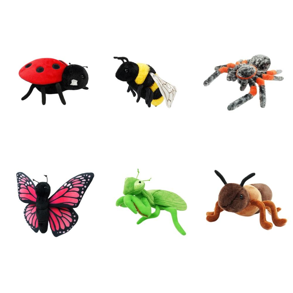 Delicate Cute Insects Plush Toys Funny Lifelike Spider Butterfly Ant Bee Ladybug Mantis Doll Office Desktop Pets Kids Game Props