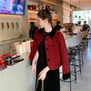 2025 Elegant Petite Red Wool Jacket - Felt French-Korean Style for Women