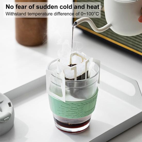 

Чашка для воды на 350 мл, утолщенная стеклянная кофейная чашка для прямого питья с подстаканником для защиты от ожогов для дома