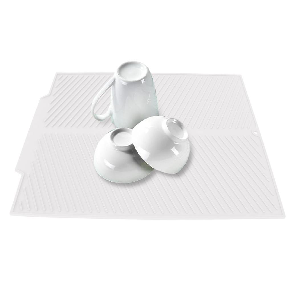 Silicone Dish Drying Mat 485x405mm Heat Resistant Non Slip Kitchen Counter Drain Pad for Home