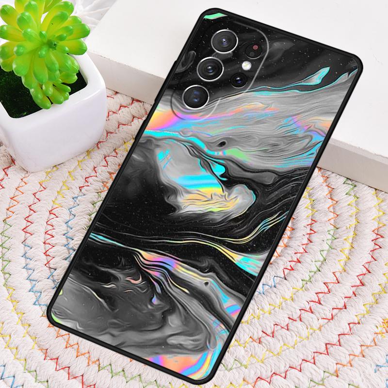 Neon Marble Art Silicone Phone Case For Samsung Galaxy note 10 pro S26 S25 S24 S23 S22 S21 Plus S25Ultra Capa Cover