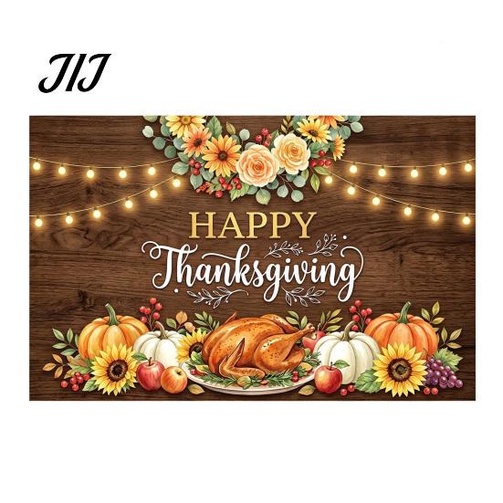 Decorative Fall Scene for Party 70 x 45 Inch Pumpkin Backdrop, Autumn Harvest Gnome Reusable Thanksgiving Banner Home Scarecrow Photography