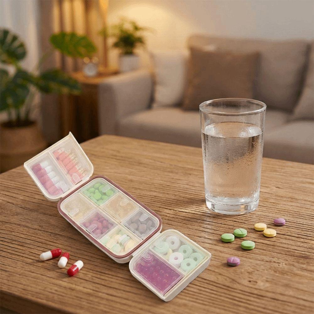 Plastic 10 Grids Pill Case Mini Moisture-proof Weekly Pill Box Sealed with Lid Medicine Storage Container Home