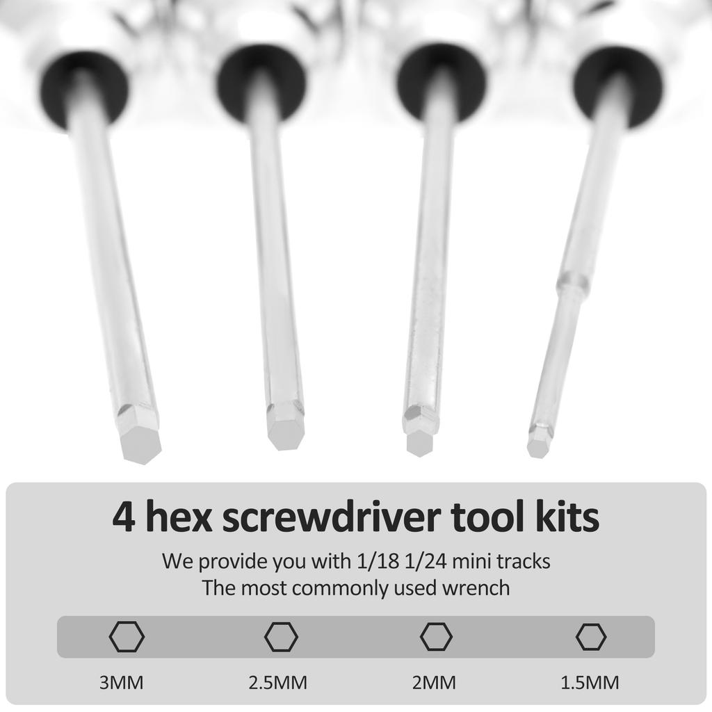 4/8Pcs Hex Screw Driver Repair Tool Set Non-slip 1/18 1/24 Scale Design for TRX4M SCX24 FCX18 Model Car Precise Screwdriver Tool