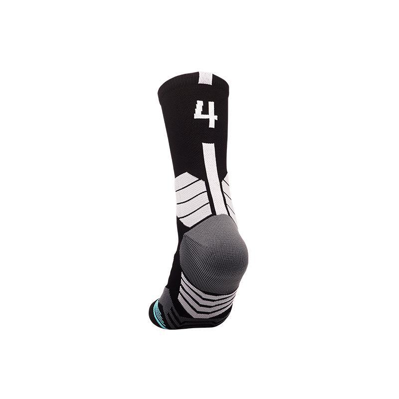 Digitale Basketballsocken für Herren – Elite-Handtuchgefühl, Wadenlang, Sternnummern-Design, Sport-Essentials für Herbst und Winter