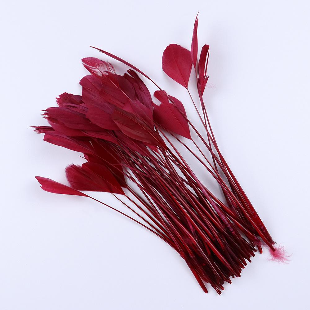 

50Pcs13-18Cm Goose Feather Stripped Coque Milliner, Feathers, Headdress, Hat Decoration, Colorful Craft