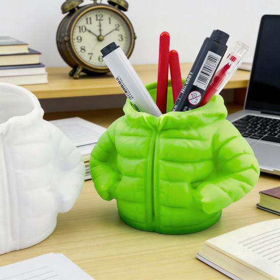Down Jacket-Shaped Pen Holder Creative Desk Organizer for Makeup Brushes And Stationery Creative Unique School Supplies
