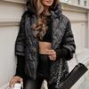Winter Warm Hooded Coat Women Solid Color Long Sleeve Zipper Loose Fashion