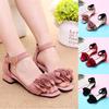 New Style Girls' Sandals, Fashionable Princess Shoes, Soft Sole Low Heel Open-toe Roman Sandals for Big Kids, Girls' School Shoes