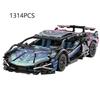 1314pcs Sports Car Model Building Block Set, ABS Plastic Construction Toys, Ideal Birthday Gift