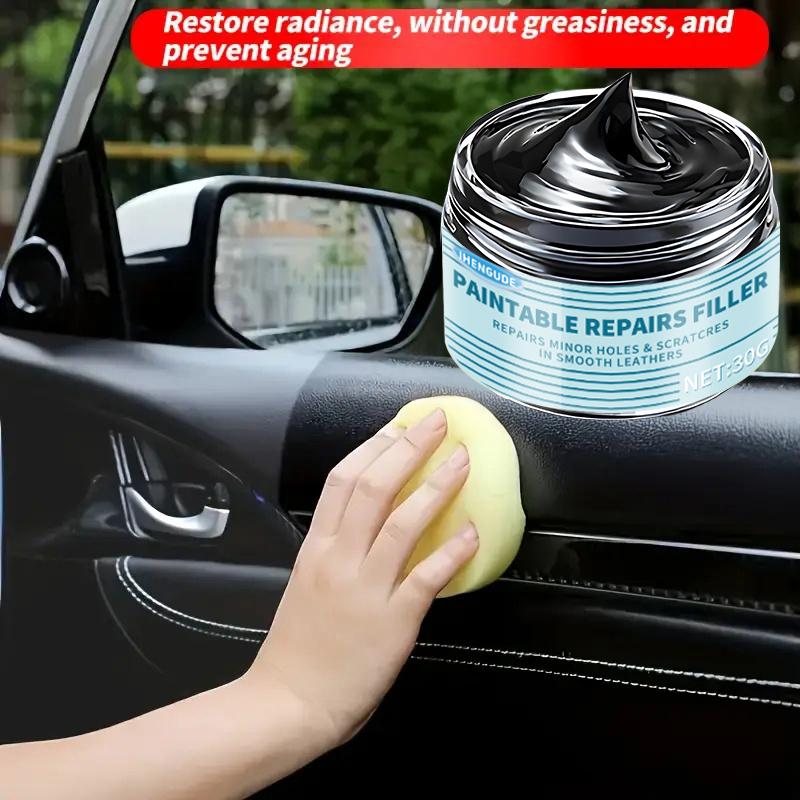 Auto-Innenraum-Restaurations-Set - Kunststoffverkleidungs-Aufbereitungspaste, Schwarzes Glanzwachs, Reifenpflegemittel und Lederpflege