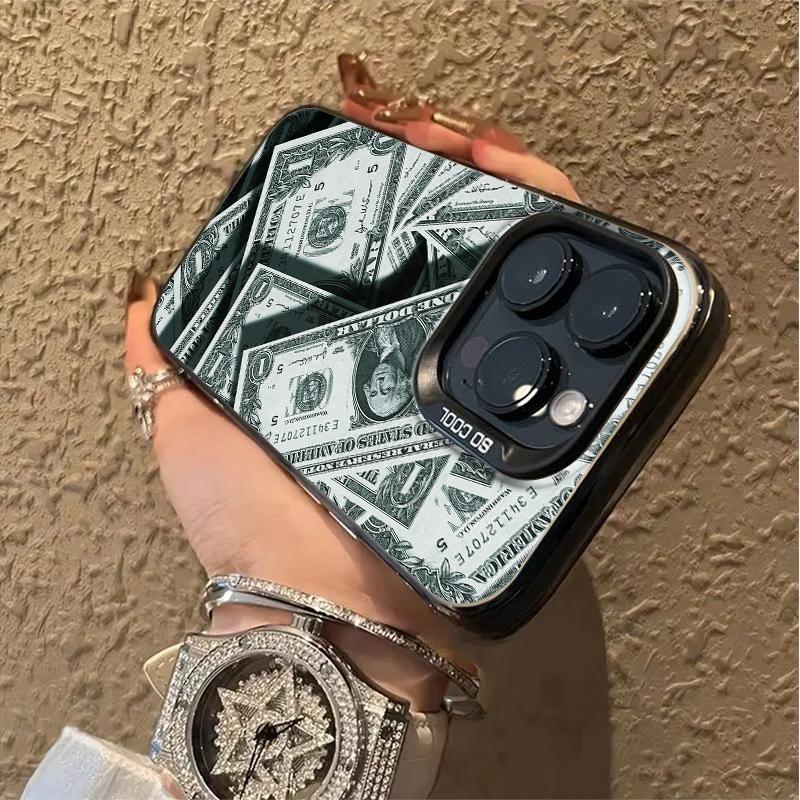 Pink Printed Dollar Bills Phone Case for iPhone 17 16 15 14 13 12 11 16E Series Pro Max Plus Double Layer Protection