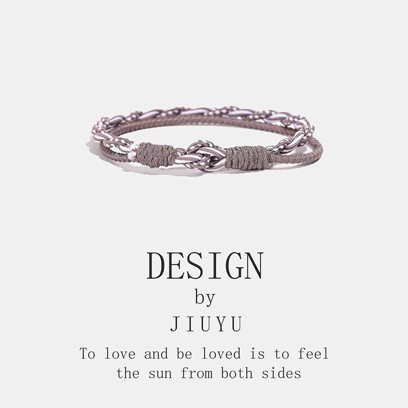 

Парный резиновый браслет на запястье для парня, ремешок для переноски, не тугой, узел «Истинная любовь», минималистичный, универсальный, резинка для волос, браслет, плетеный головной убор A concentric knot Gray