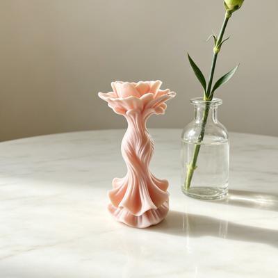 3D Printed Elegant Twisted Dress Figurine, Small Rose Flower Statue for Living Room, Bedroom, Shelf, TV Cabinet Decor