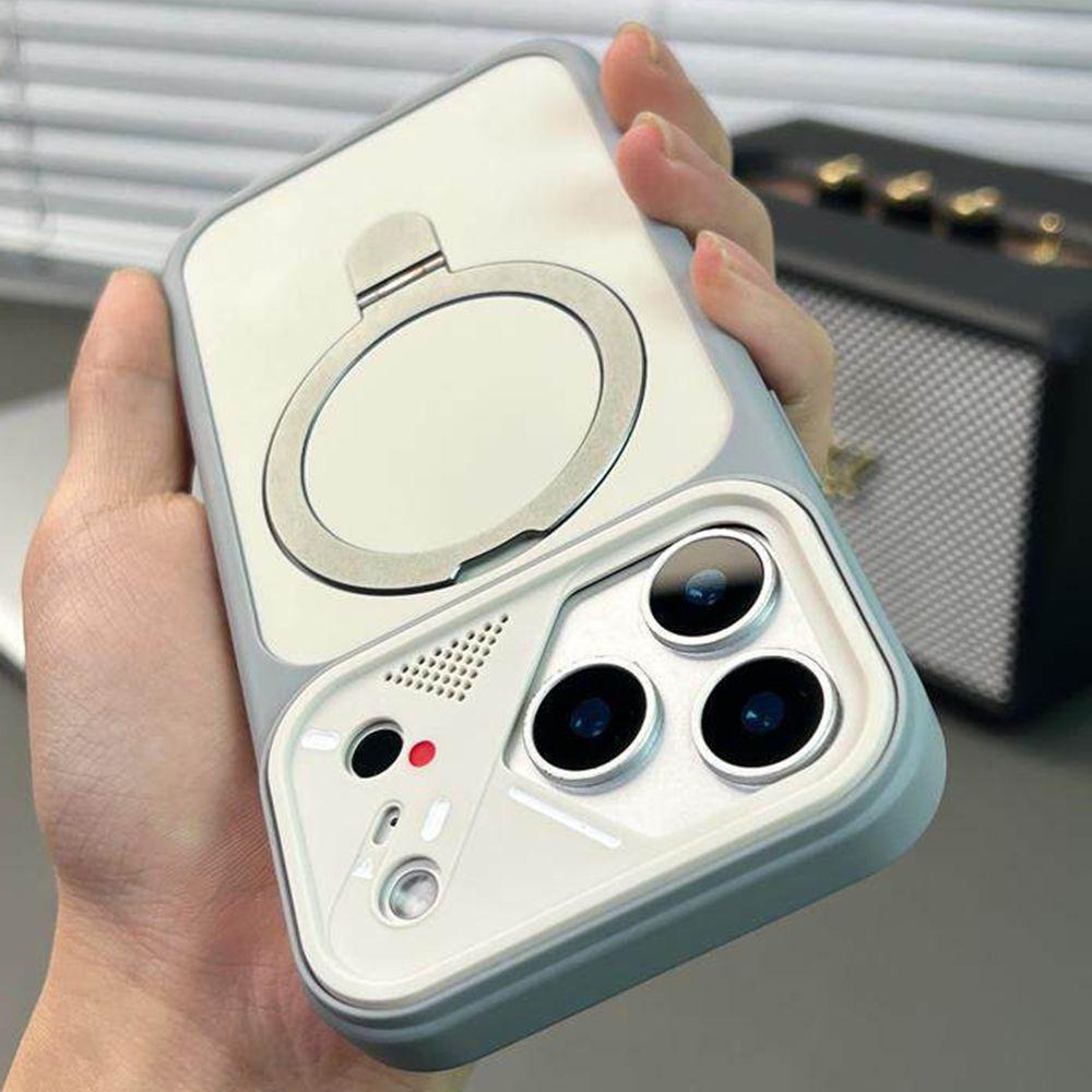 Luxury Matte Soft Frame For Magsafe Holder Case For iPhone 17 Air 16 15 14 13 12 Pro Max Plus 11 Bracket Shockproof Armor Cover
