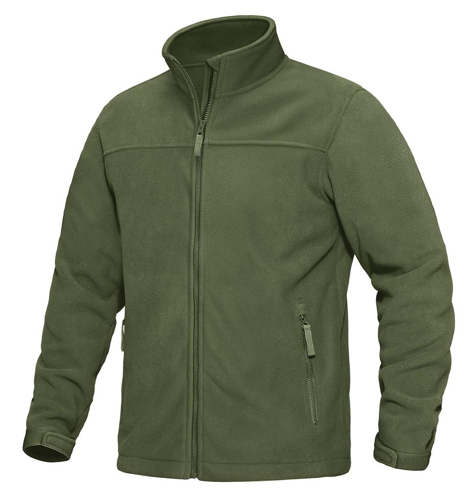 KEFITEVD Military Fleece Tactical Warm and Multifunctional for and Size 2XL Men's Jacket, Airsoft, Golf, Work, Hunting, Mountaineering, Green,