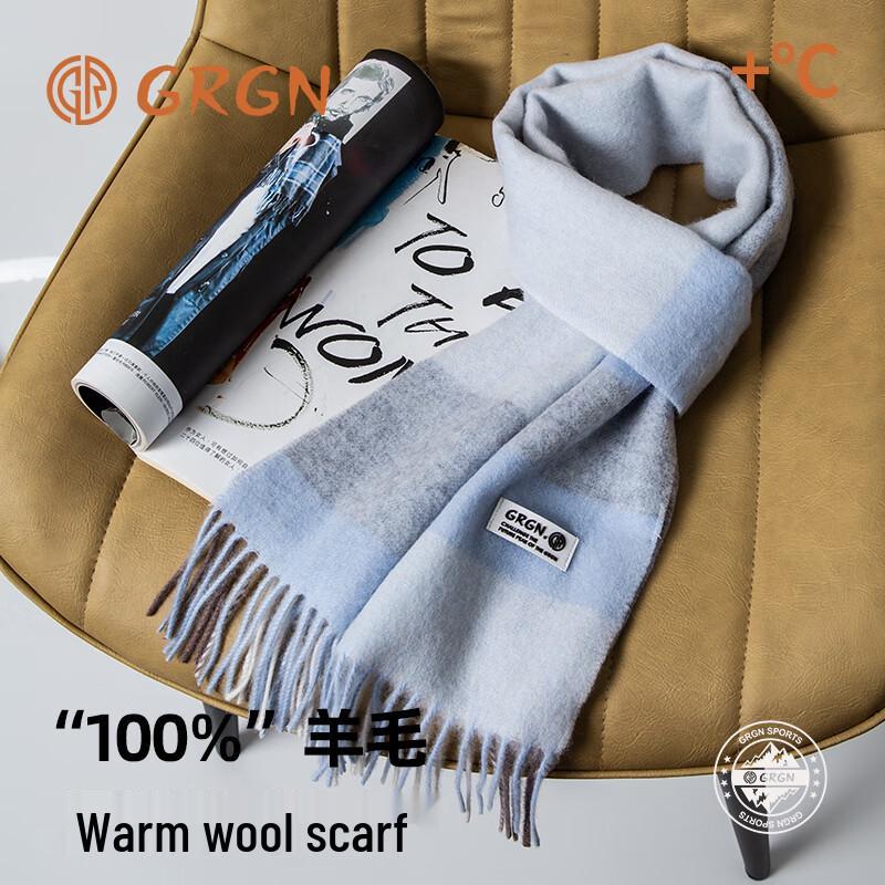 

GRGN Женский шарф из 100% чистой шерсти, осенне-зимний, с подарочной коробкой